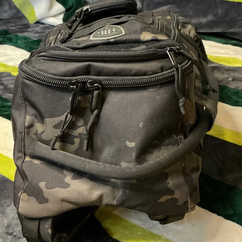 Daddy Tactical Black Camo Backpack - Durable Men's Bag NWT - Picture 7 of 16